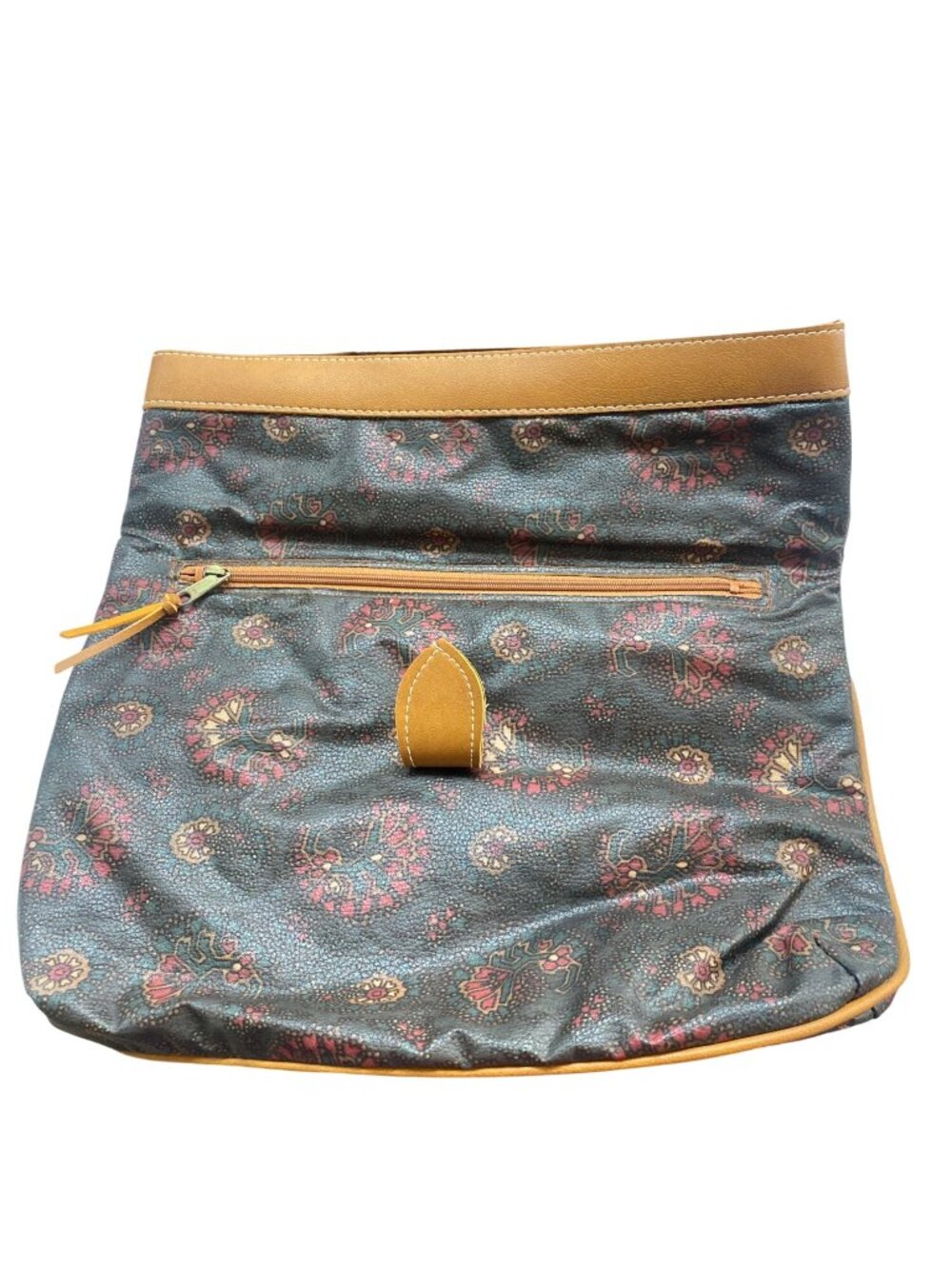 Vintage Avon Paisley Print Tote Bag & Matching Travel Clutch Tan Accents UNUSED - Picture 7 of 10